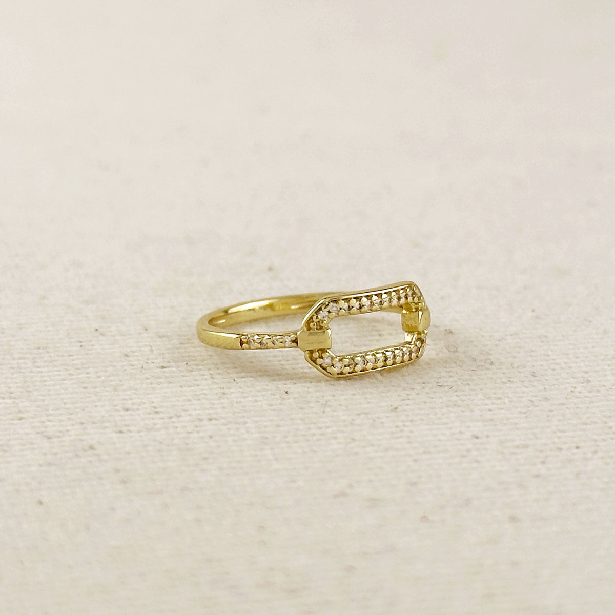 18k Gold Filled Pave Link Ring