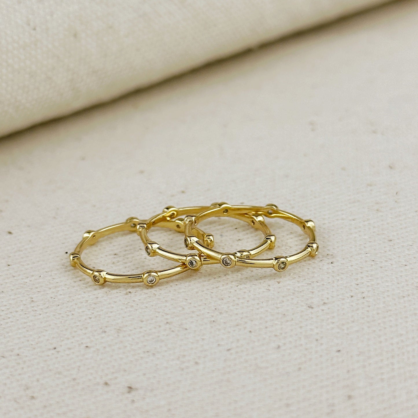 18k Gold Filled CZ Dots Infinity Band Ring