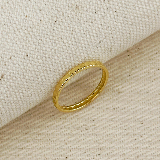 18k Gold Filled 2mm Diamond Cut Band Ring