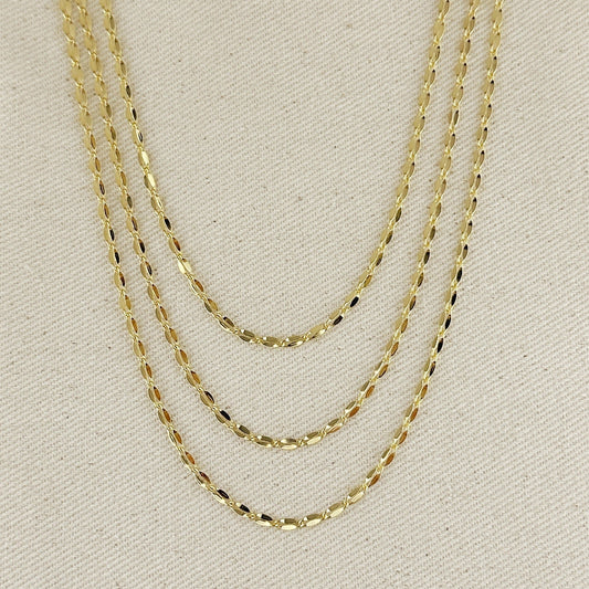 18k Gold Filled 3mm Fancy Chain Necklace