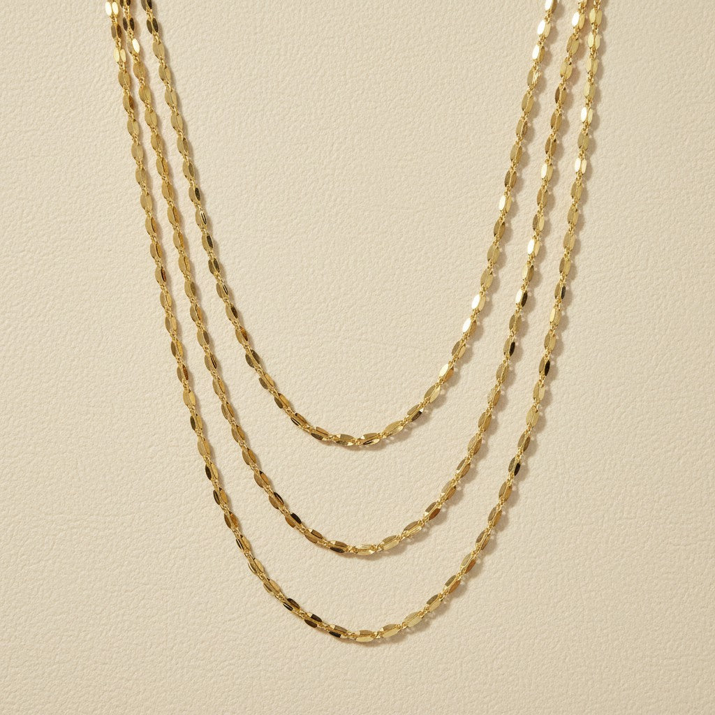 18k Gold Filled 3mm Fancy Chain Necklace