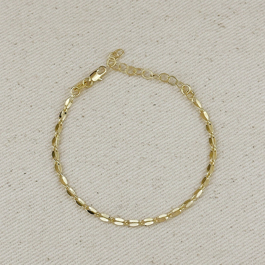 18k Gold Filled 3mm Fancy Chain Bracelet