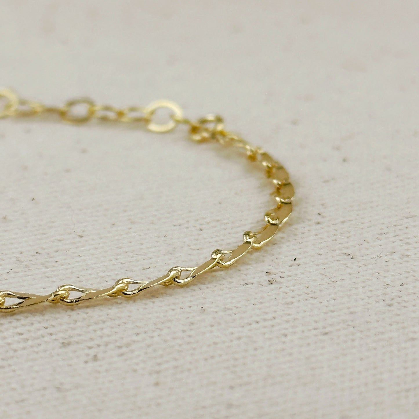 18k Gold Filled 3mm Fancy Chain Bracelet