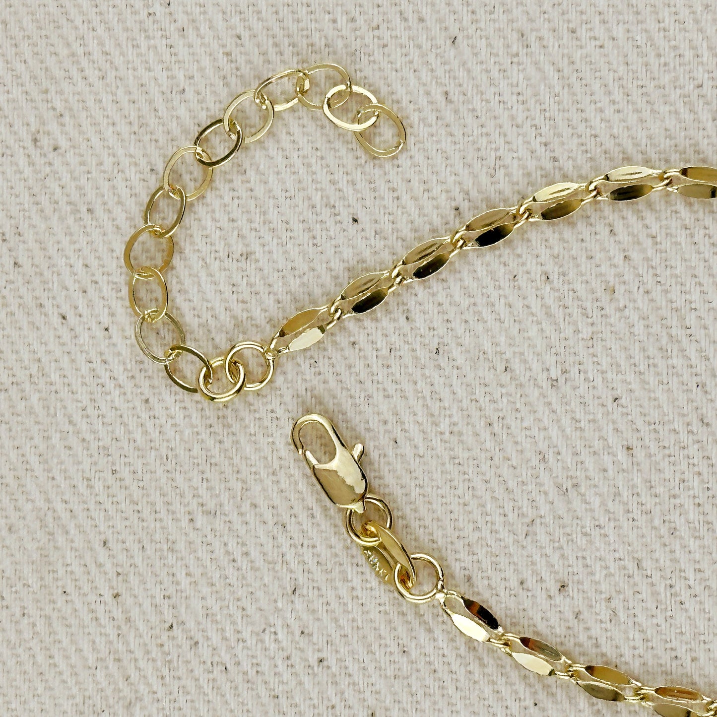 18k Gold Filled 3mm Fancy Chain Bracelet