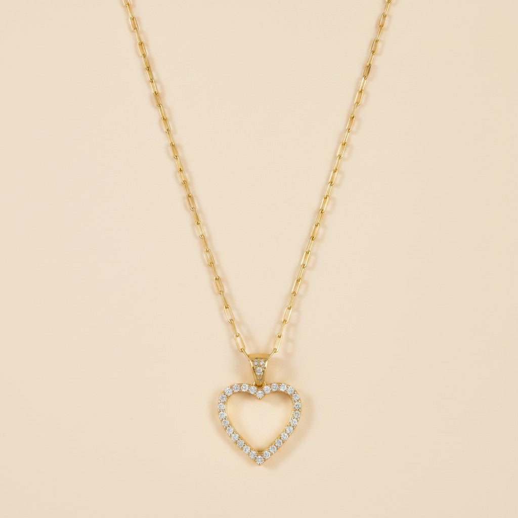 💛 18k Gold Filled Pavé Heart Necklace — Love, Covered in Light. On the Chain That Was Made FOR IT