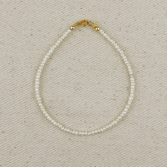 9k Gold Micro Fresh Water Pearls Bracelet