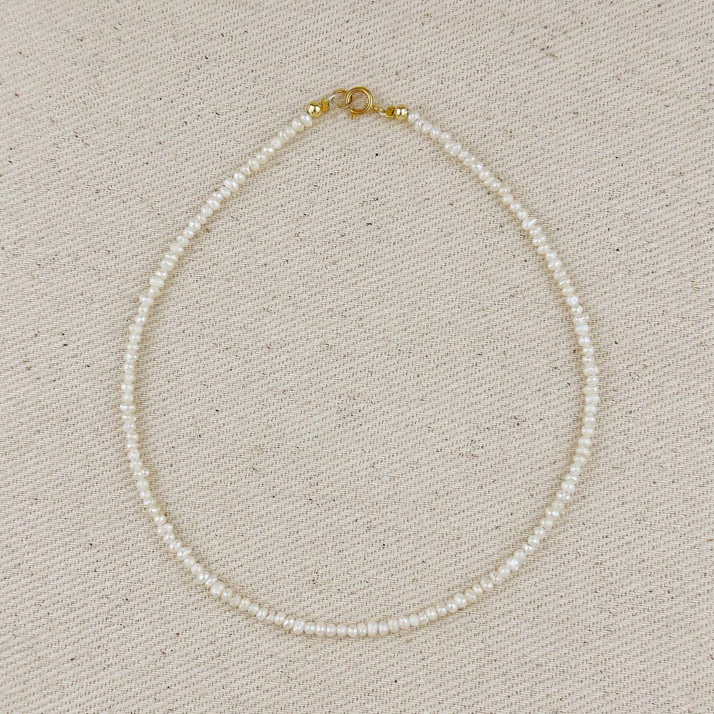 9k Gold Micro Fresh Water Pearls Anklet