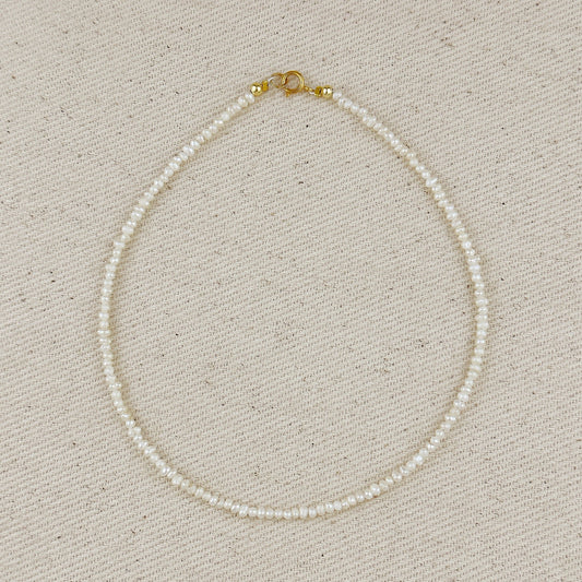 9k Gold Micro Fresh Water Pearls Anklet