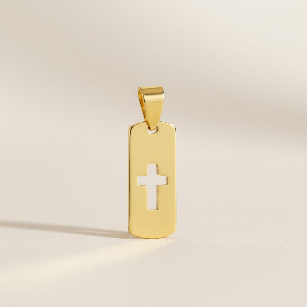 18k Gold Filled Cut Out Cross Charm