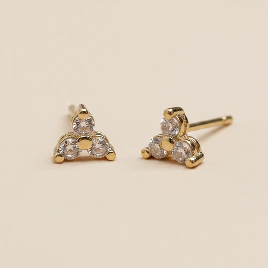 🌸 18k Gold Filled Mini Flower CZ Stud Earrings — A Tiny Bloom. A Little Sparkle. The Ear Complete