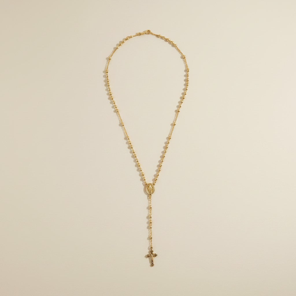 🙏 18k Gold Filled Rosary Necklace — Faith, Grace &amp; Gold. Worn Every Day.