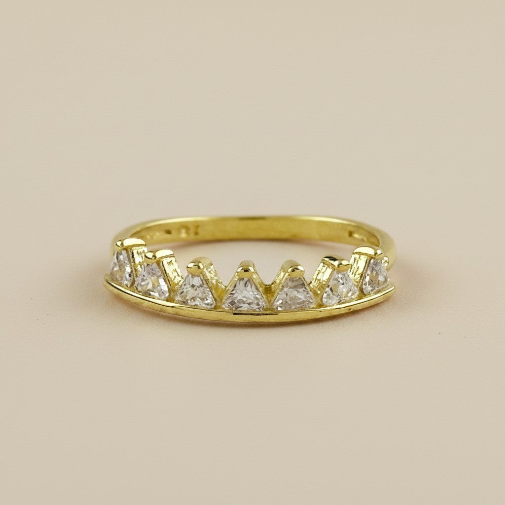 👑 18k Gold Filled Crown CZ Ring — A Tiara for the Finger. Regal, Refined, Entirely Yours.