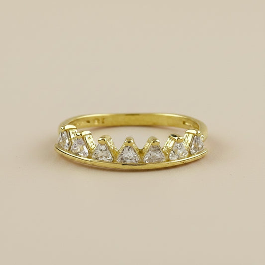 👑 18k Gold Filled Crown CZ Ring — A Tiara for the Finger. Regal, Refined, Entirely Yours.
