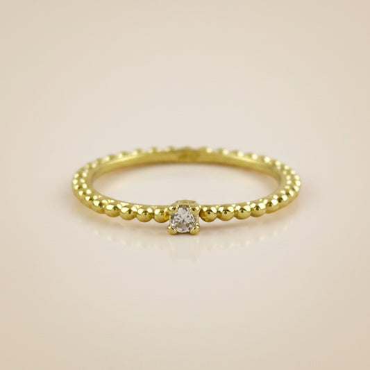 ✨ 18k Gold Filled Beaded CZ Band Ring — A Thousand Tiny Gold Beads. One Perfect Sparkle.