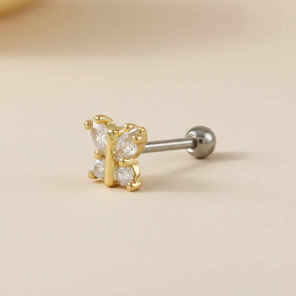 ✨ 18k Gold Filled CZ Piercing Studs — Three Styles. One Perfect Fit. Every Piercing.