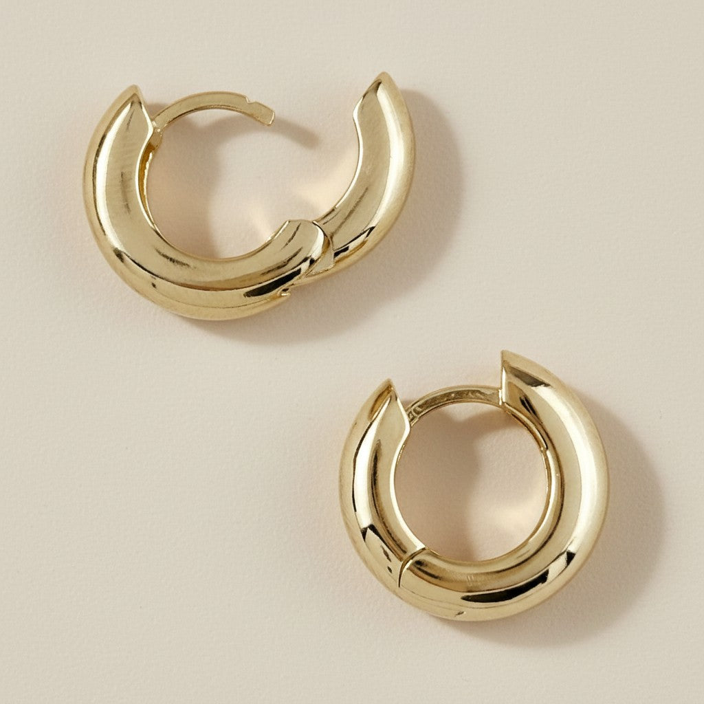 18k Gold Filled Bold Chunky Clicker Hoop Earrings | Striking Statement