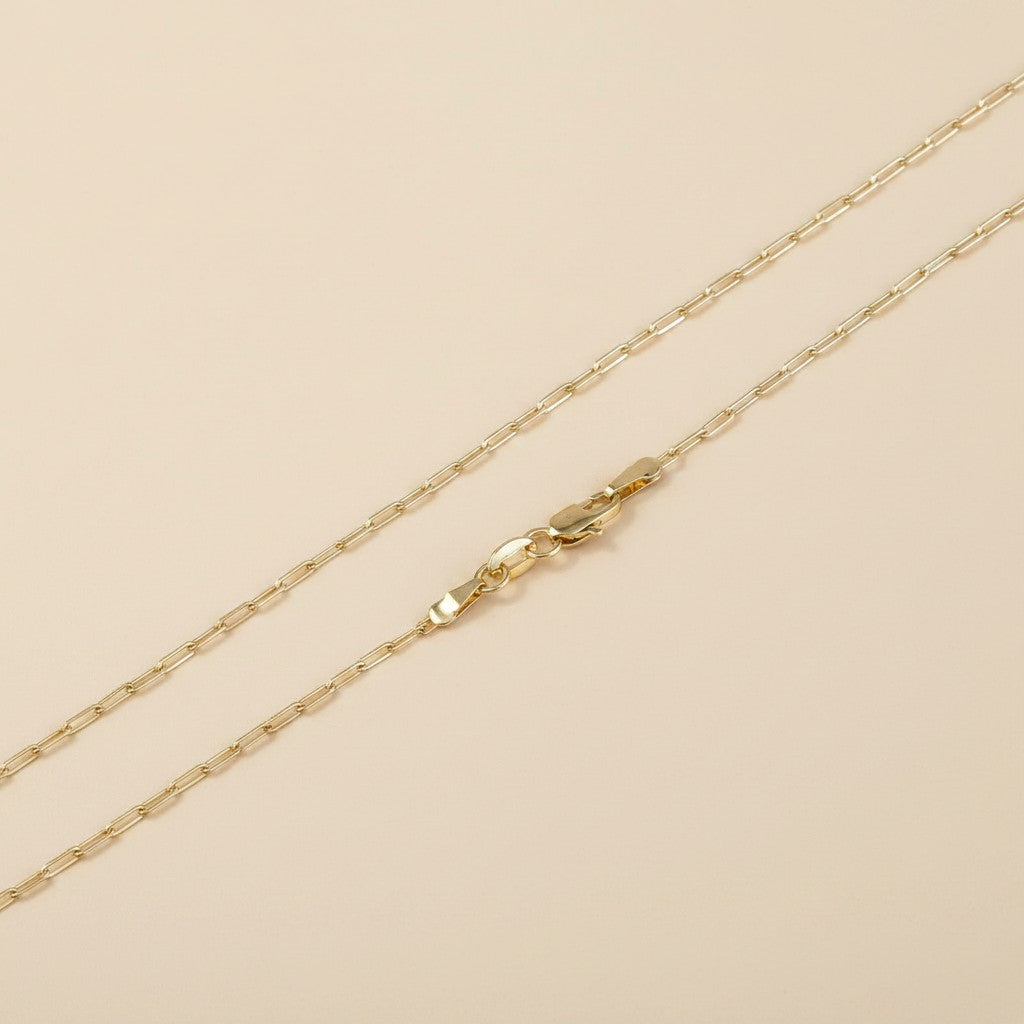18k Gold Filled Mini Paperclip Chain Necklace | Delicate Everyday Style