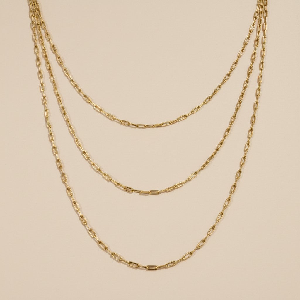 18k Gold Filled Mini Paperclip Chain Necklace | Delicate Everyday Style
