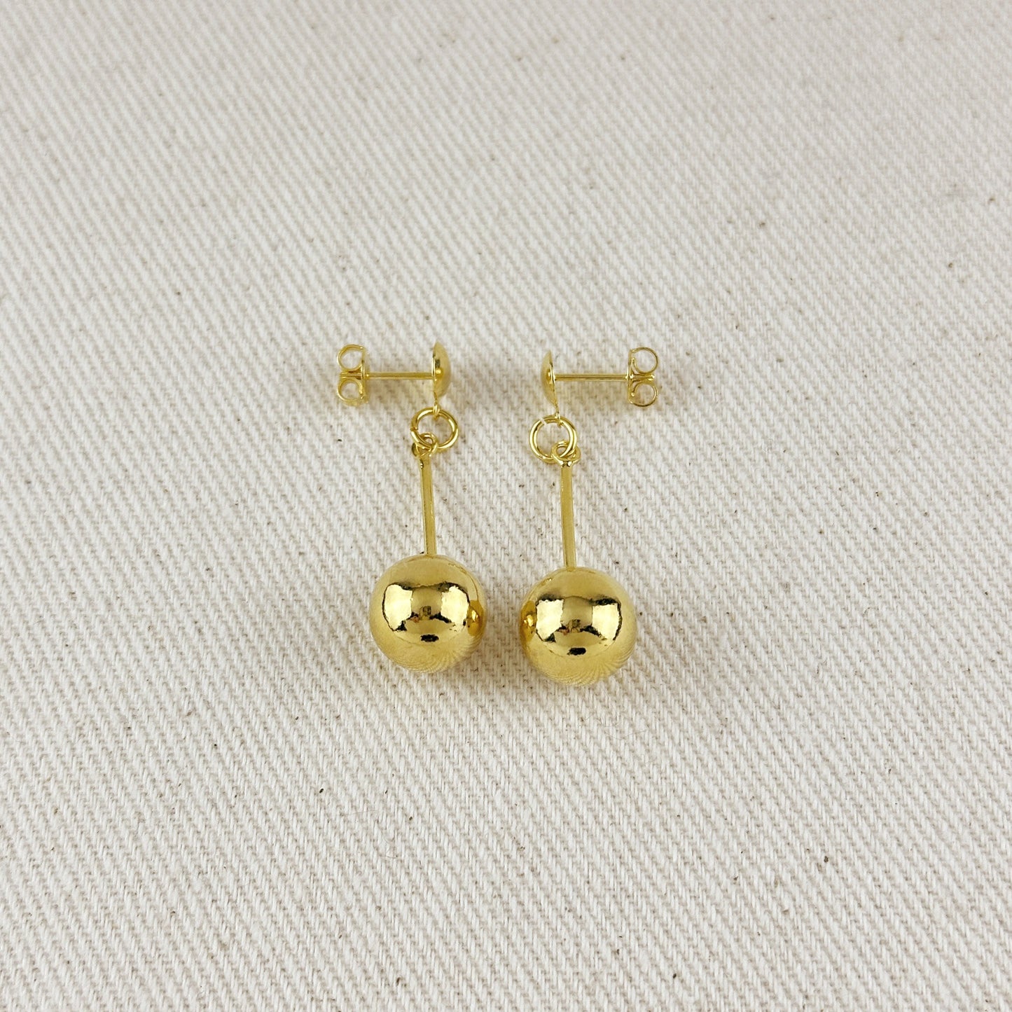 Gold Ball Dangling Earrings
