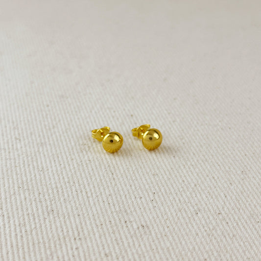6.5mm Disc Ball Stud Earrings