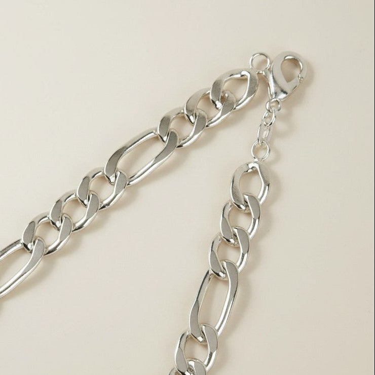 ⛓️ Sterling Silver 7.4mm Figaro Chain — Three Links of Power. One of Precision. All Italian.