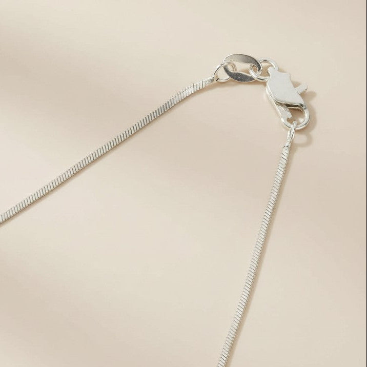 Sterling Silver Square Herringbone Chain — Liquid Light with a Geometric Edge