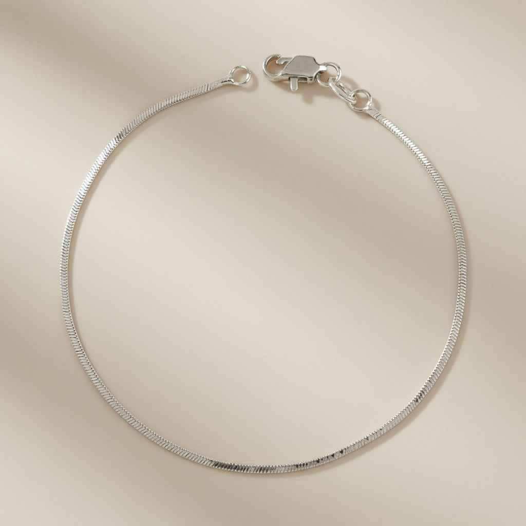 Sterling Silver Square Herringbone Bracelet — The Herringbone, Reimagined with an Edge