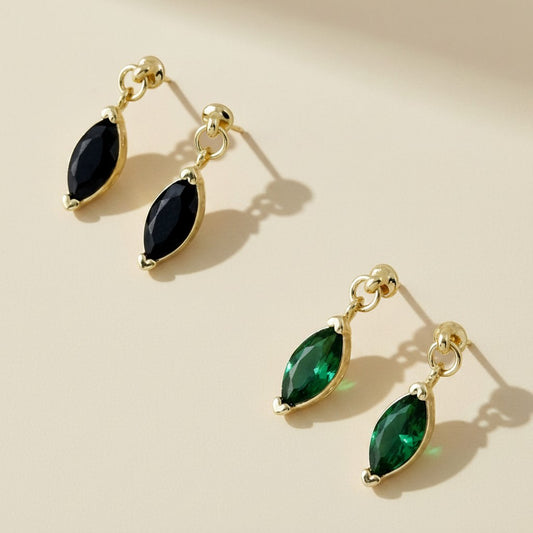18k Gold Filled Marquise CZ Drop Earrings | Elegant Color &amp; Sparkle