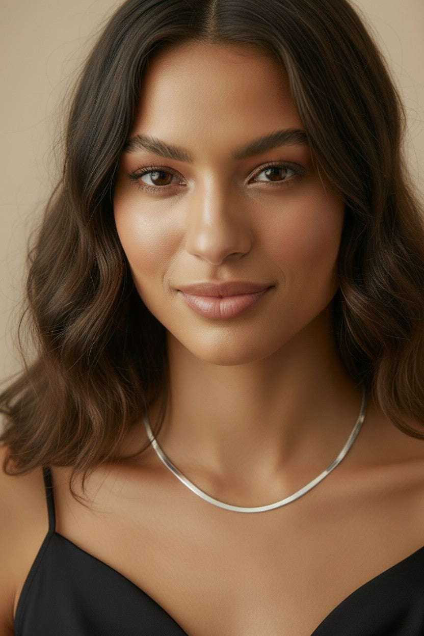 Sterling Silver Herringbone Chain Necklace — The Chain That Moves Like Water