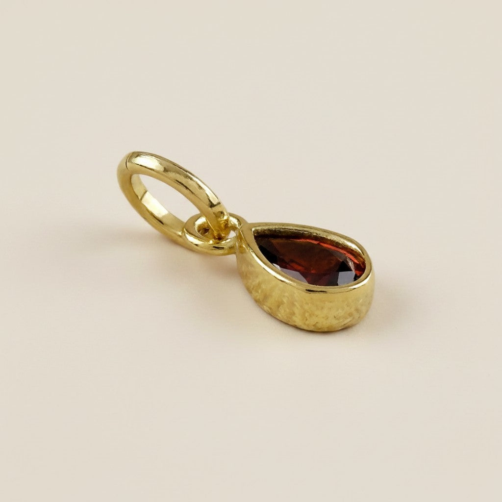 18k Gold Filled Birthstone Bezel Drop Charm | Personalized Sparkle