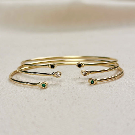 18k Gold Filled Open CZ Cuff Bracelet