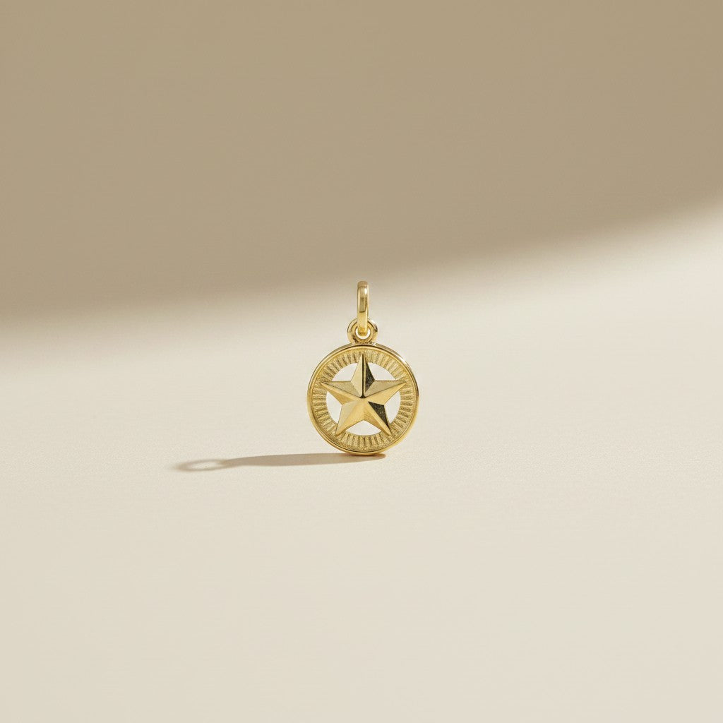 ⭐ 18k Gold Filled Lone Star Charm — Texas Forever, Worn in Gold
