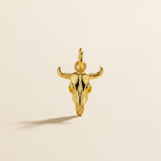 18k Gold Filled Western Skull Charm