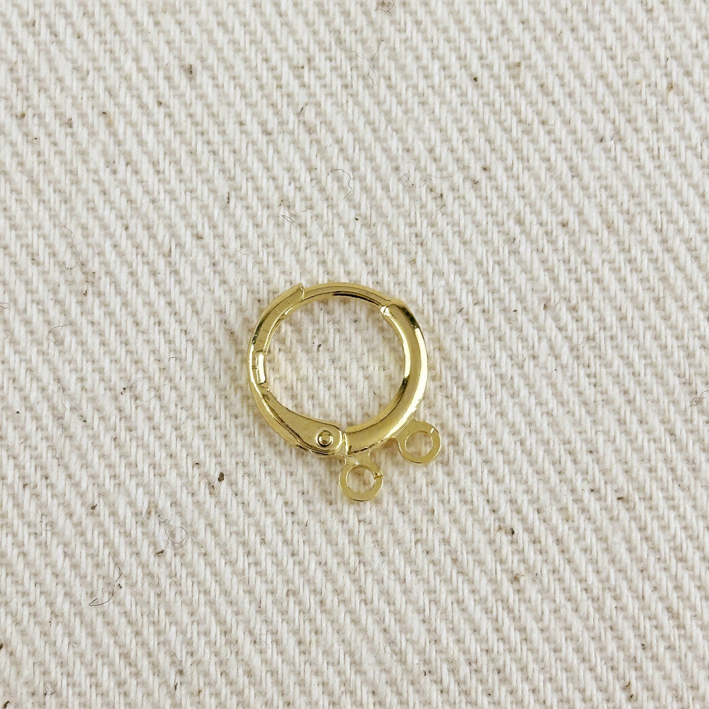 18k Gold Filled Earrings Plain Lever-back with 2 Jump Rings