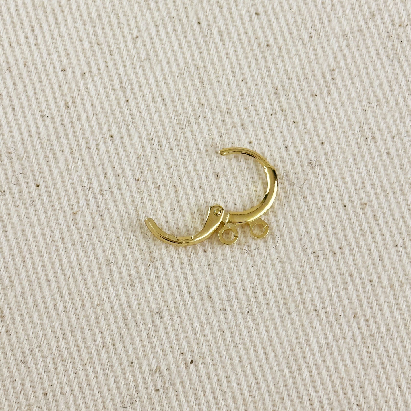 18k Gold Filled Earrings Plain Lever-back with 2 Jump Rings