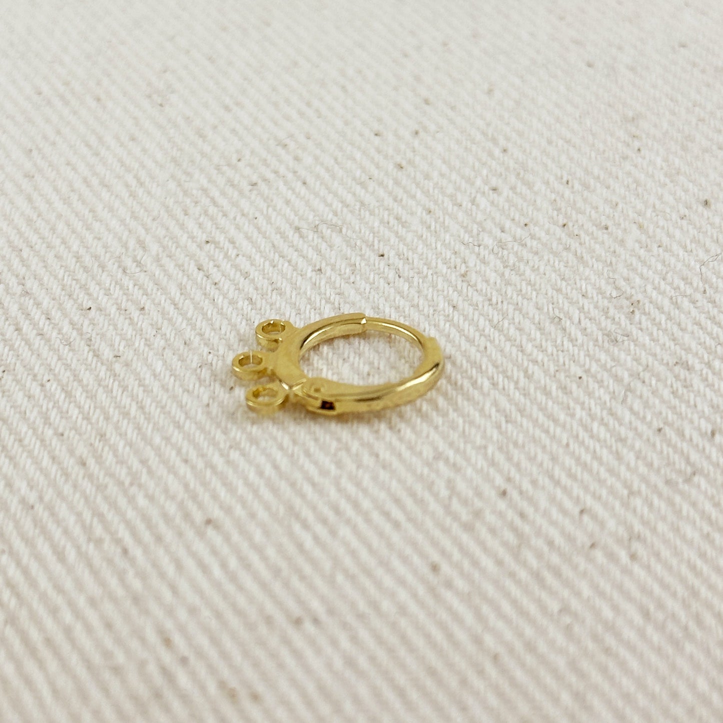 18k Gold Filled Earrings Plain Lever-back with 3 Jump Rings