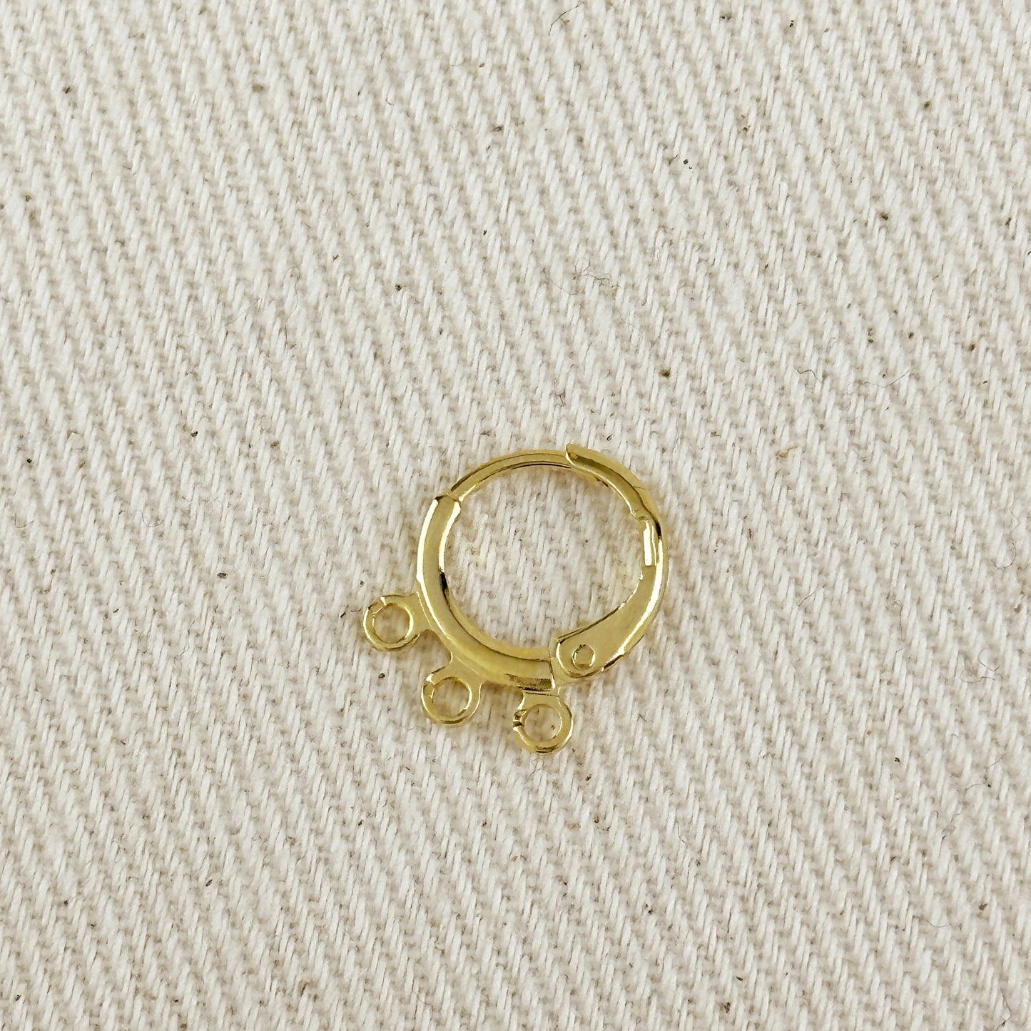 18k Gold Filled Earrings Plain Lever-back with 3 Jump Rings