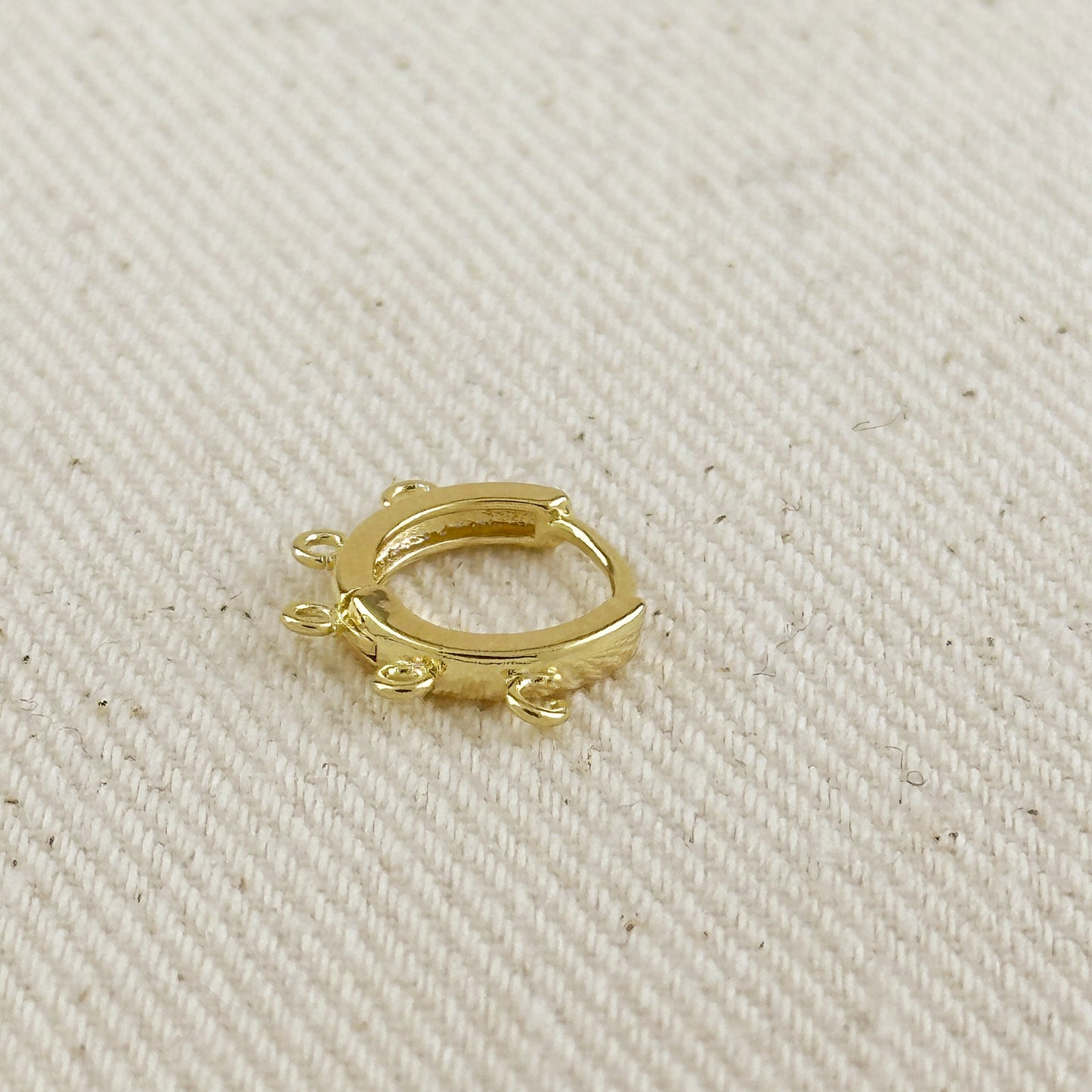 18k Gold Filled Earrings Plain Lever-back with 4 Jump Rings