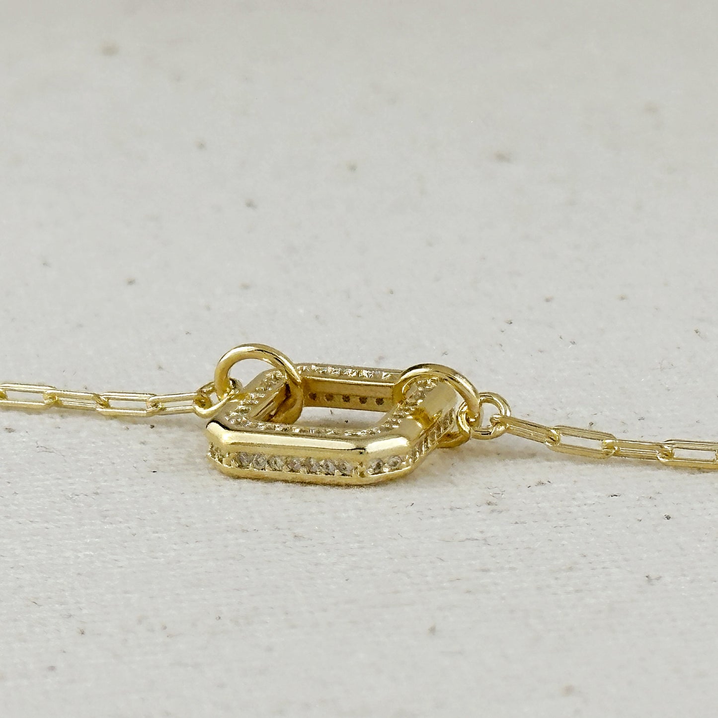 18k Gold Filled Quadratini CZ Necklace