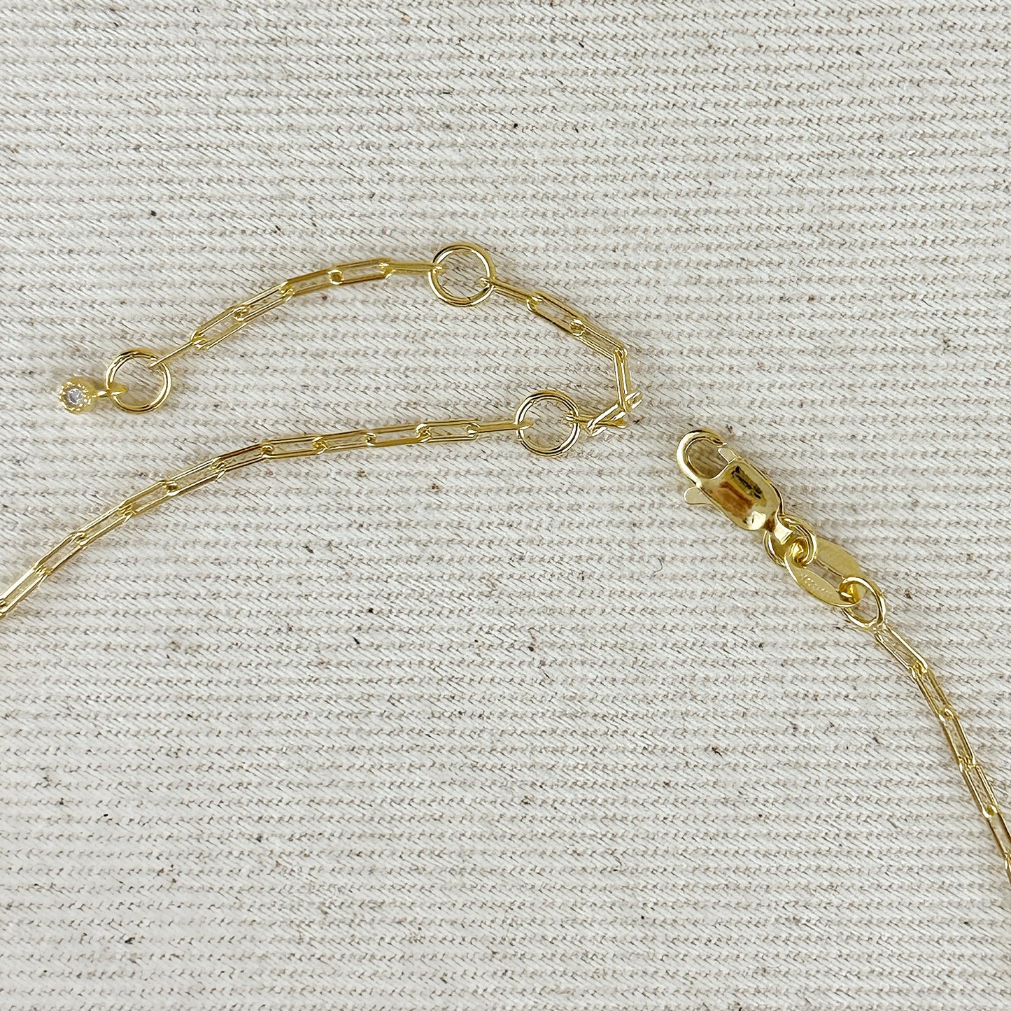 18k Gold Filled Quadratini CZ Necklace