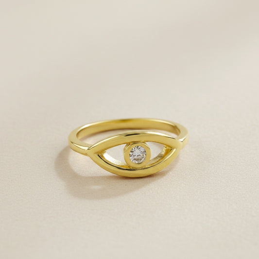 18K Gold Filled CZ Eye Ring