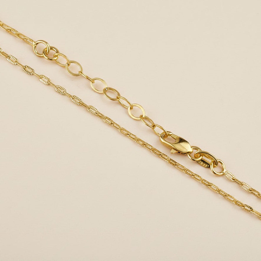 18k Gold Filled Diamond Cut Mirror Chain Necklace | Brilliant Light-Catching Sparkle