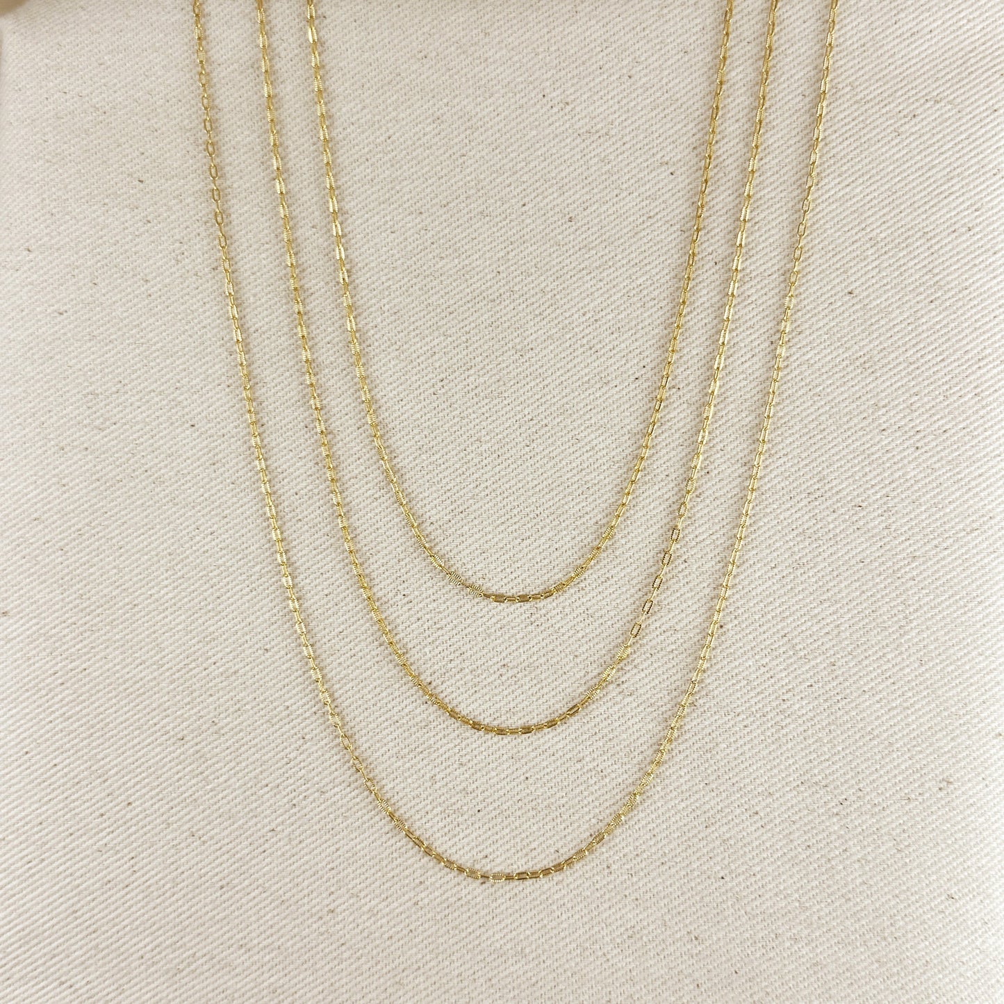 18k Gold Filled Mini Diamond Cut Paperclip Chain