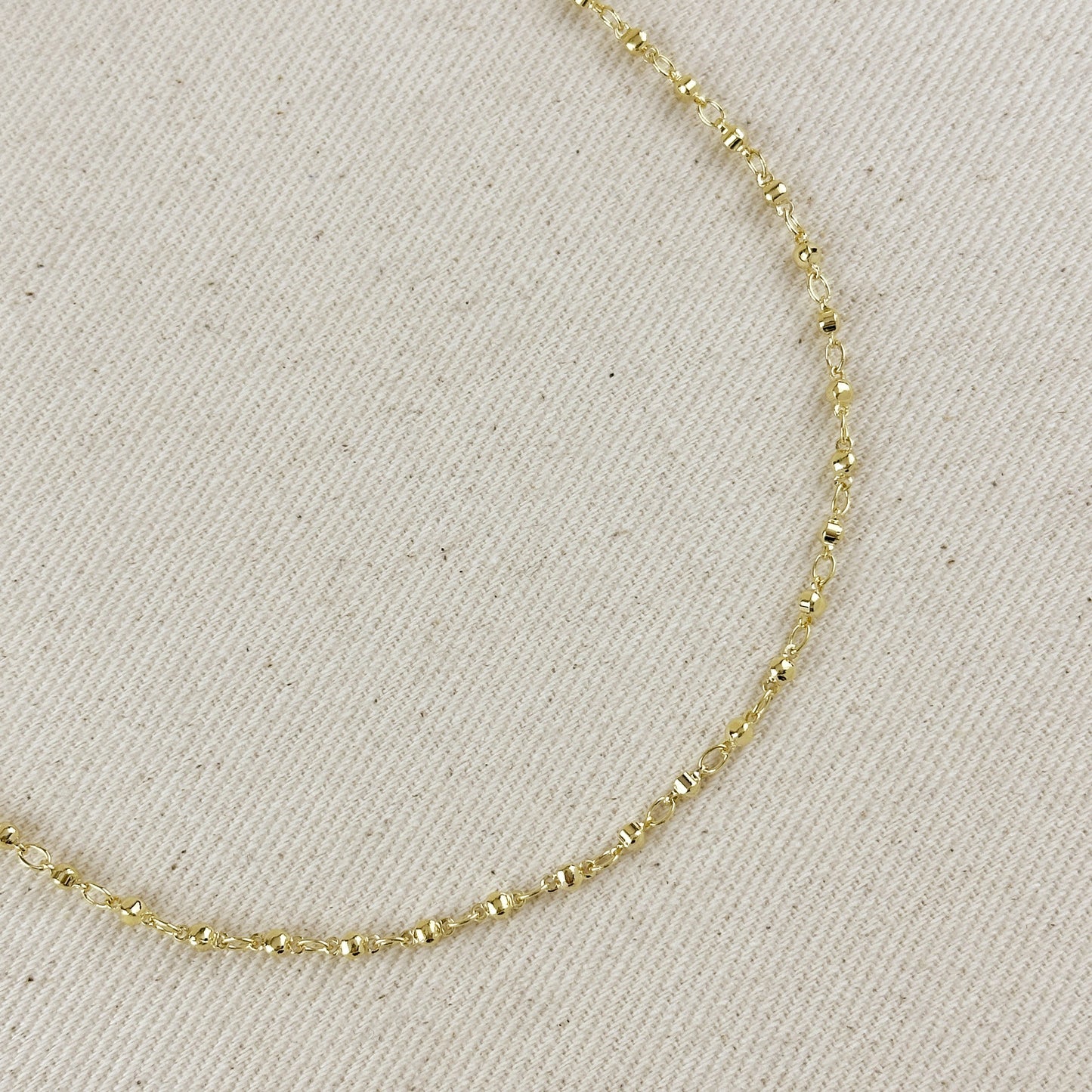 ✨ 18k Gold Filled Faceted Beaded Necklace — Subtle Shimmer, Endlessly Worn