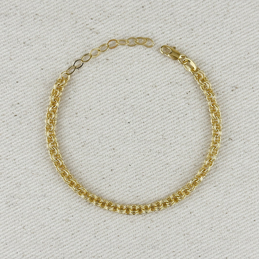 18k Gold Filled Double Rolo Chain Bracelet