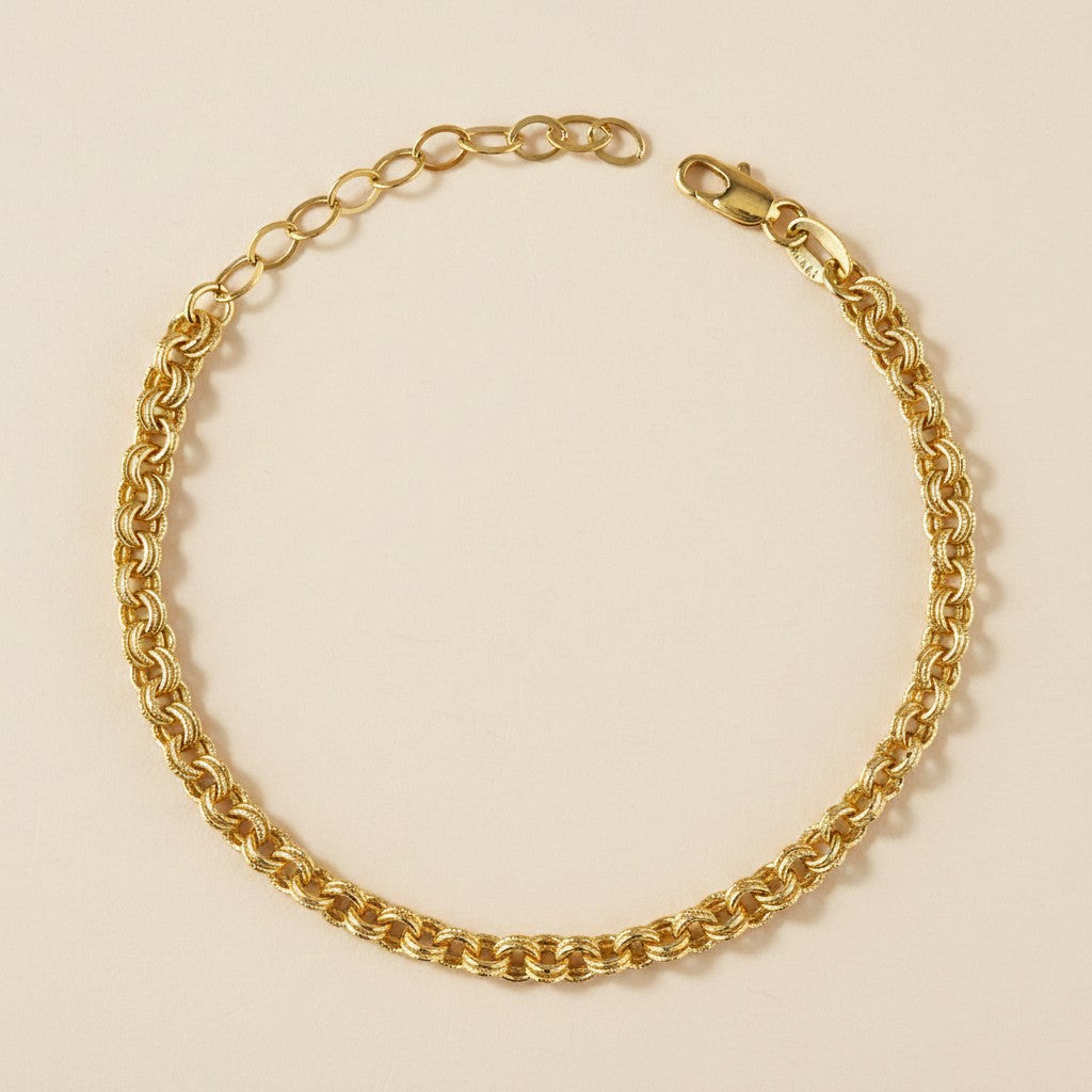 18k Gold Filled Double Link Rolo Chain Bracelet | Classic Meets Contemporary