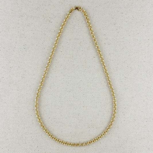 18k Gold Filled Double Rolo Chain Necklace