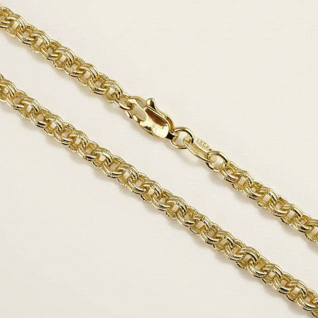 18k Gold Filled Double Link Rolo Chain Necklace | Classic Elegance, Modern Versatility