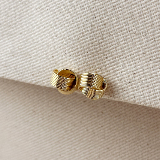 18k Gold Filled Wire Knot Stud Earrings