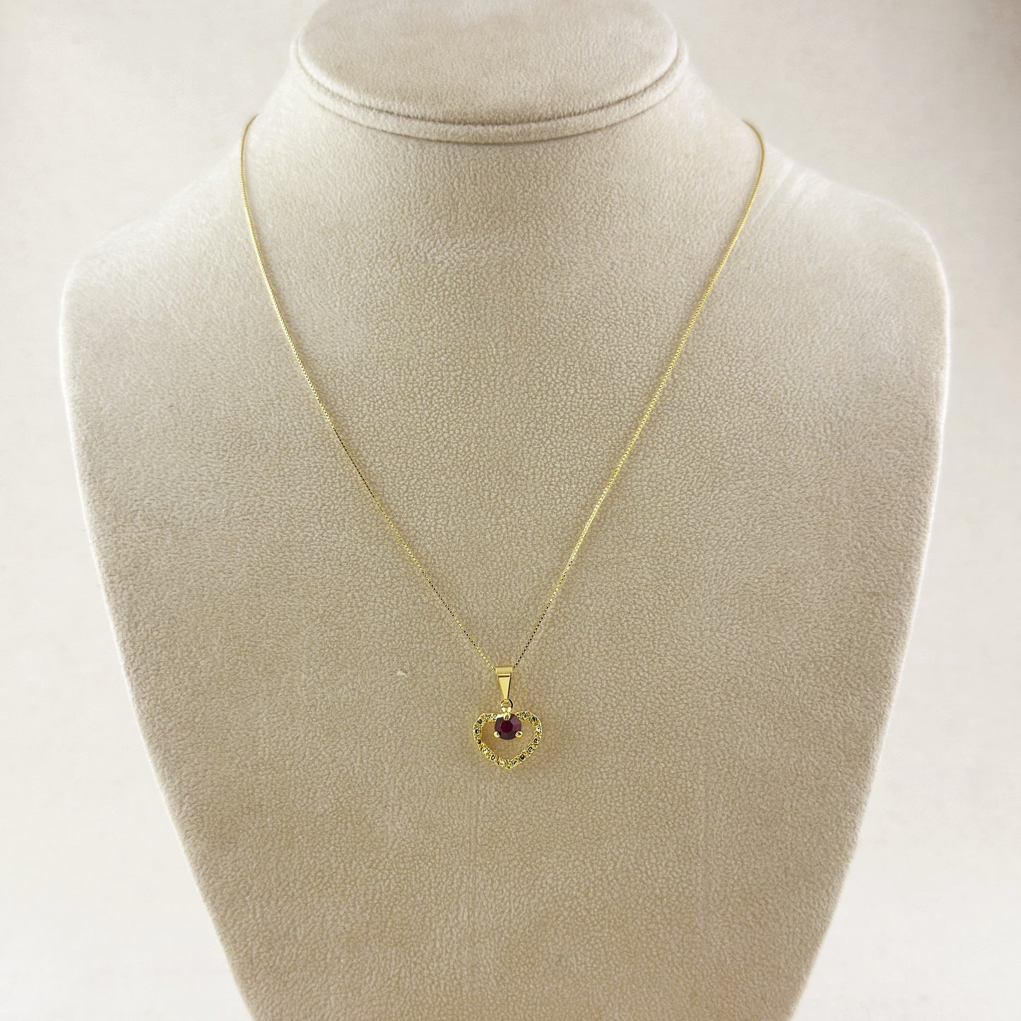18k Gold Filled Crystal Heart Necklace